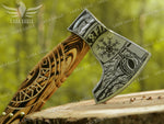 Viking Forged Axe, Hatchet, Hand Forged Carbon Steel Viking Axe, Ragnar, Bearded Axe Personalized Axe Anniversary Gift