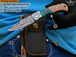 Personalized Handmade Copper Damascus Pocket Knife Olive Wood Handle Copper Forged Blade Father's Day Gift Groomsman Gift Anniversary Gift