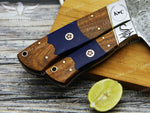 Handmade Damascus Steel Chef Cleaver Chopper Full Tang Kitchen Butcher Knife Stabilized Rose Wood & Epoxy Handle Anniversary Gift for Her