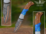 Handmade Copper Damascus Pocket Knife Personalized Folding Knife Groomsman Knife Anniversary Gift for Him Christmas Gift