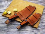 Handmade Damascus Steel Chef Cleaver Chopper Full Tang Kitchen Butcher Knife Stabilized Rose Wood & Epoxy Handle Anniversary Gift for Her