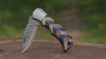 Custom Copper Damascus Pocket Knife Anniversary Gift Outdoor Survival Folding Knife Groomsman Gift Personalized Gift For Men Christmas Gift
